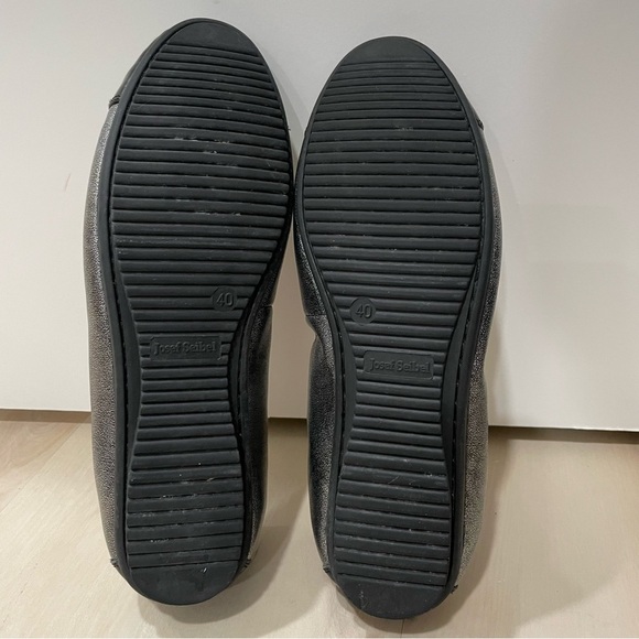 Joseph Siebel Women’s Size 40 (9-9.5) Black Silver Flat Leather Pippa 07 - Picture 6 of 8
